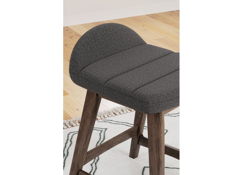 Retro Inspired Fabric Upholstered Wooden Bar Stool - Jarklin